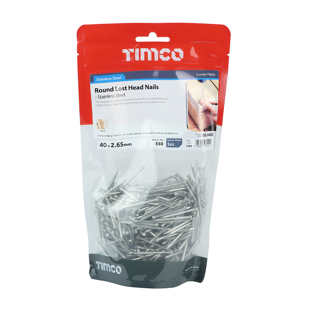 Stainless Steel Lost Head Nails 40mm 4