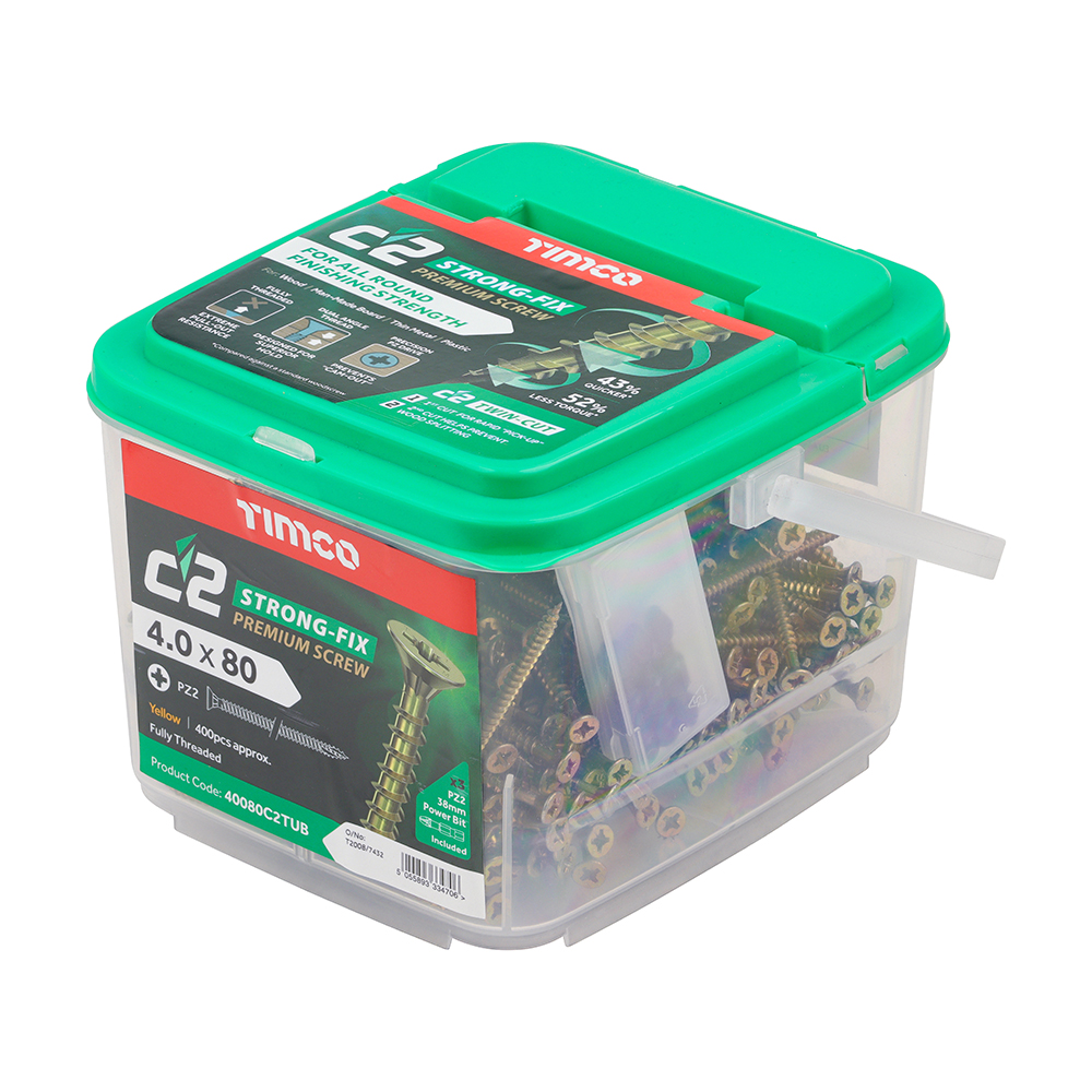 Wood Screws Tubs 4 x 80mm - Image 2