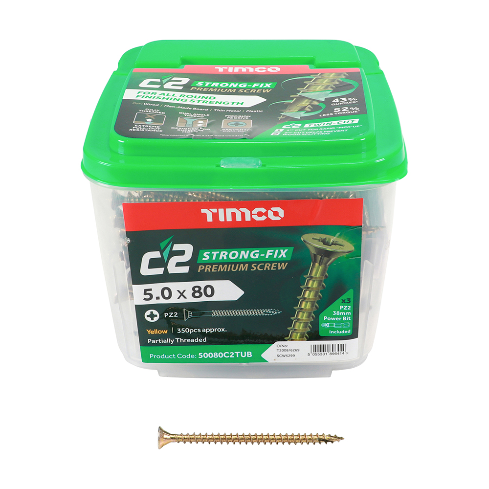 Wood Screws Tubs 5.0 x 80mm